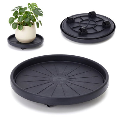 Geezy Round Plant Caddy With Wheels Indoor Outdoor Flower Pot Trolley Rolling Stand from B&Q