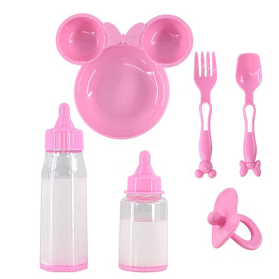 Bibi Doll Baby Doll Feeding Set 6 Pc Magic Milk Bottles Dummy Spoon Accessories Bibi Doll from B&Q