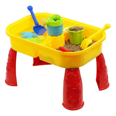 GEEZY The Magic Toy Shop Sandpit Play Set Sand And Water Table Garden Toy Watering Can Spade Sand Bucket from B&Q