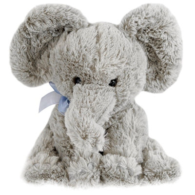 GEEZY The Magic Toy Shop 11" Grey Plush Super Soft Elephant Toy With Ribbon Teddy Cuddling Nursery Gift from B&Q