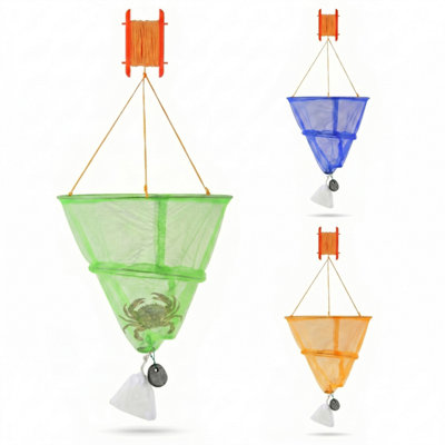 B&Q -  Crab Drop Net Crabbing Net Bait Bag Holder Rope And Hand Line Fun Kids Fishing