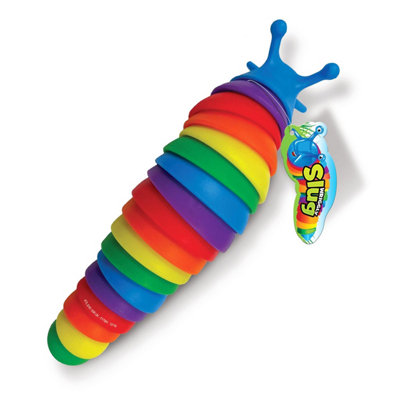The Magic Toy Shop Anxiety Stress Reliever Sensory Fidget Toy Stim Rainbow Slug Toy Kids & Adults from B&Q