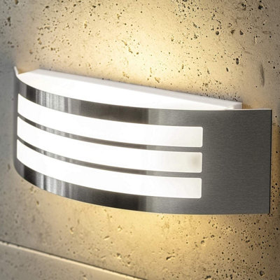 CGC Lighting Cgc Stainless Steel Curved Outdoor Garden Wall Light from B&Q