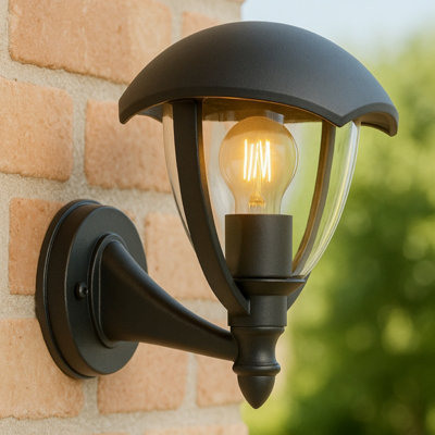 CGC Lighting Cgc Poppy Black Curved Coach Lantern Up Light from B&Q