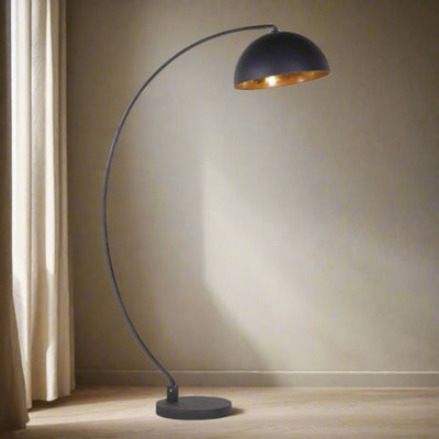 CGC Lighting Cgc Mina Matt Black & Distressed Gold Extra Large Curved Lamp from B&Q