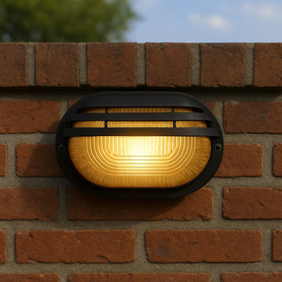 CGC Lighting Cgc Bonnie Black Oval Eyelid Outdoor Wall Light from B&Q