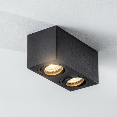 Cgc Lighting Unisex Black 'Sasha' Twin Rectangular Ceiling Spotlight - Image 3