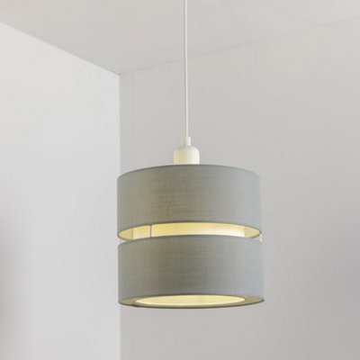 CGC Lighting Cgc Grey Two Tier Bedroom Lounge Lamp Shade from B&Q