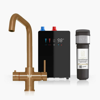 B&Q -  4Our Brushed Copper & Nexus 4-1 Square Instant Boiling Water Tap