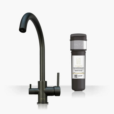 B&Q -  Flair Gunmetal 3-1 Cold Swan Filtered Water Tap & Pro Filter