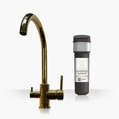 B&Q -  Flair Gold 3-1 Cold Swan Filtered Water Tap & Pro Filter