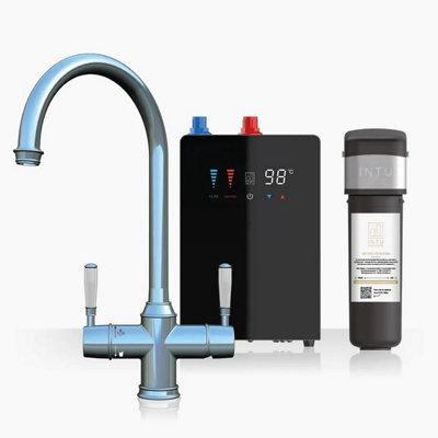 B&Q -  Kensington Chrome & Nexus 4-1 Swan Traditional Instant Boiling Water Tap