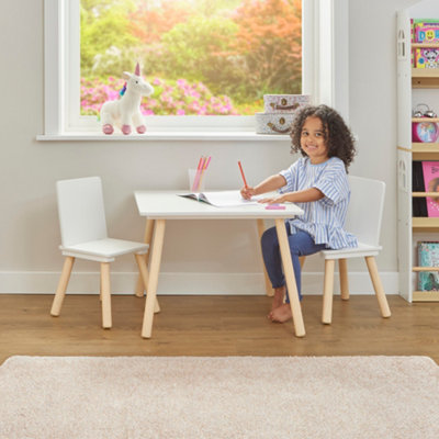 Liberty House Toys Kids White And Pinewood Table And Two Chairs Set from B&Q