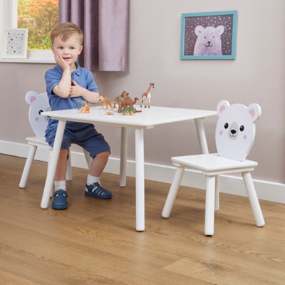 Liberty House Toys Unisex White Bear Table & Two Chairs Set In - Image 8
