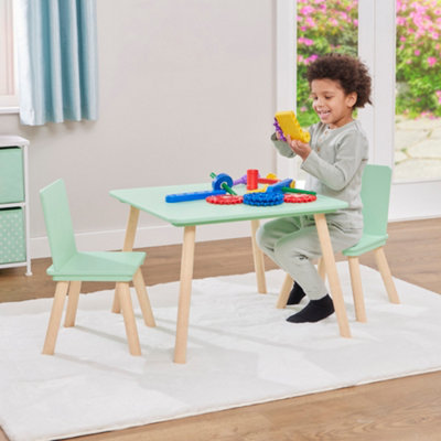 Liberty House Toys Kids Green And Pinewood Table And Two Chairs Set from B&Q