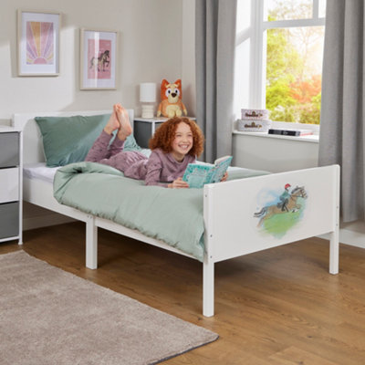 B&Q -  Kid's Horse Rider White Single Bed