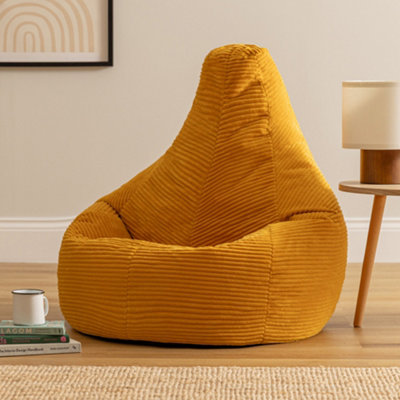 icon Dalton Medium Beanbag Corduroy Yellow from B&Q
