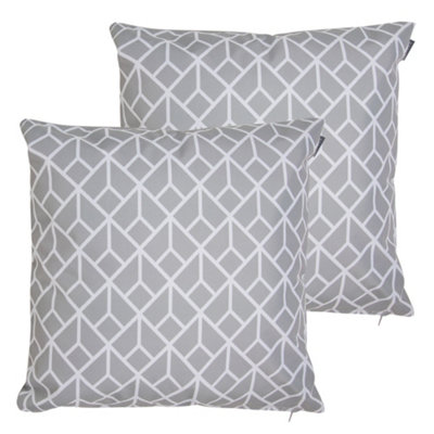 B&Q -  Indoor And Outdoor Waterproof Filled Cushion Set Of 2 Grey