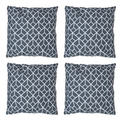 Veeva Grey Indoor Outdoor Cushion Set Of 4 Slate Water Resistant Cushions