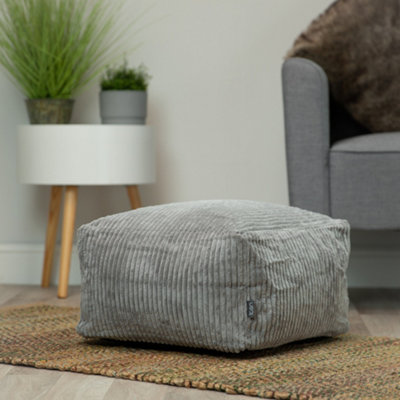 Icon Theo Beanbag Footstool Corduroy Grey