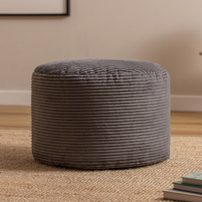 icon Milano Beanbag Footstool Corduroy Charcoal from B&Q