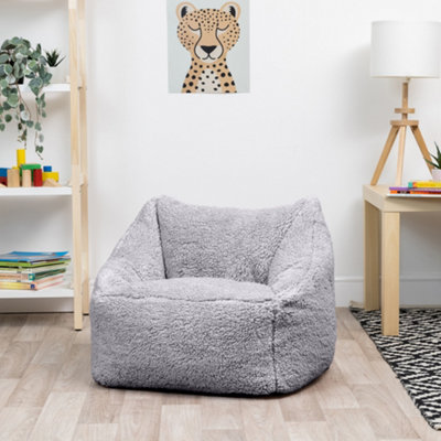 icon Kids Teddy Bear Armchair Bean Bag Grey Childrens Bean Bags from B&Q