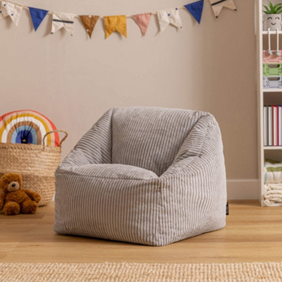 Icon Grey Kids Natalia Corduroy Armchair Bean Bag Childrens Bean Bags