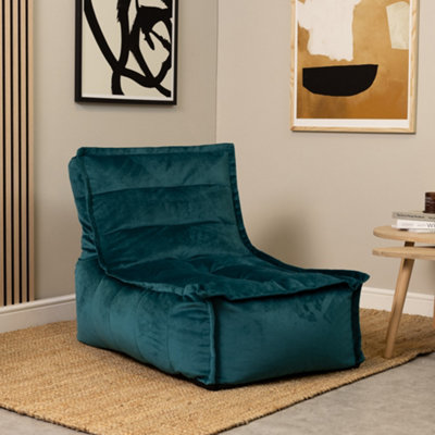 icon Dolce Lounger Bean Bag Teal Green Velvet Bean Bag Chair from B&Q