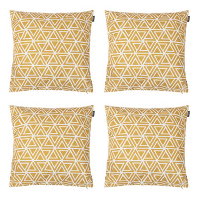 icon Indoor And Outdoor Geometric Pattern Waterproof Filled Cushion Yellow 4X from B&Q