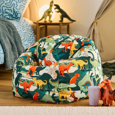 Bean Bag Bazaar Dinosaur Kids Bean Bag with Filling Included, Black | Made in the UK, Kids Beanbag, Comfy Chair, Durable Water-Resistant Fabric, Dinosaur Gifts for Boys, For Bedroom or Playroom - Image 3