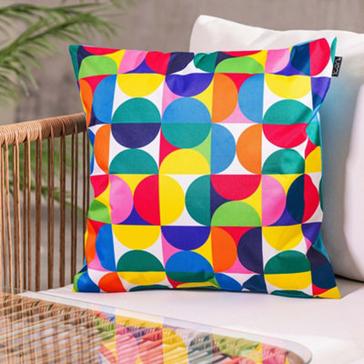 icon Cushion 43X43Cm Circluar GeoAqua Back from B&Q