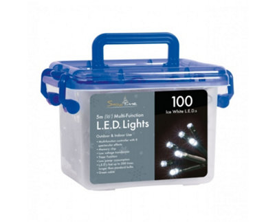 Snowtime 100 Multi-Function String Led Lights In Ice White5M Lit Length from B&Q