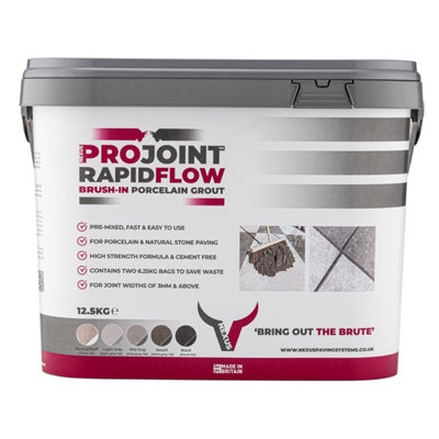 Nexus Projoint™ Rapidflow™ Brush-In Porcelain Paving GroutMid Grey from B&Q