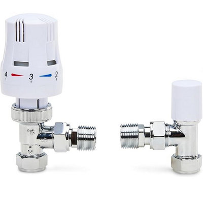  - Thermostatic Radiator Valve Angled Trv & Lockshield 15mm Radiator Thermostat ValveCorso Bathrooms