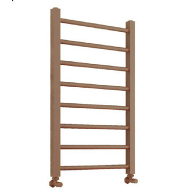 Corso Bathrooms 500 X 800mm Brushed Bronze Heated Bathroom Towel Warmer Ladder Rail Radiator from B&Q