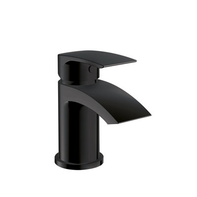 Corso Bathrooms Belantia Black Mini Mono Basin Mixer Inc WasteLifetime Guarantee from B&Q