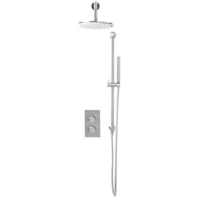 Corso Bathrooms Apres Chrome Round HandleFixed Head & Handset With Slide Rail Kit from B&Q