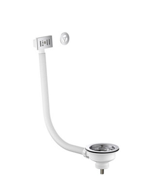 Corso Bathrooms Chrome Universal Kitchen Sink Waste 90mm from B&Q