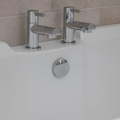 Corso Bathrooms Enfield Chrome Bath Taps (Pair) Hot And Cold Separates from B&Q