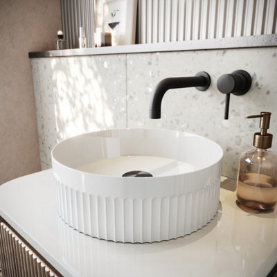 Corso Bathrooms Corso Round Countertop Basin 355X355X116 Gloss White from B&Q