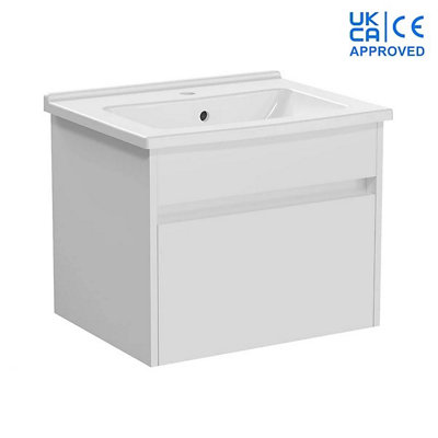 Corso 600mm Wall Hung Vanity Unit Inc Basin from B&Q