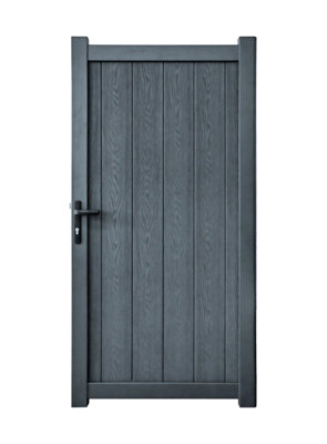 Aluminium Pedestrian Garden Gate With Composite Infills 1150X1800mm Grey from B&Q