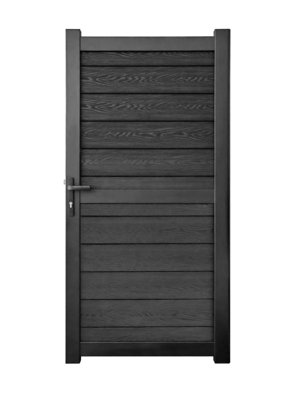 Aluminium Pedestrian Garden Gate With Composite Infills 1000X1800mm Black from B&Q