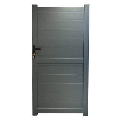 Aluminium Pedestrian Garden Gate 900X2000mm Grey from B&Q