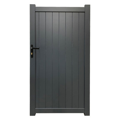 Aluminium Pedestrian Garden Gate 900X2000mm Grey from B&Q