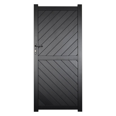Aluminium Pedestrian Garden Gate 1000X1600mm Black from B&Q