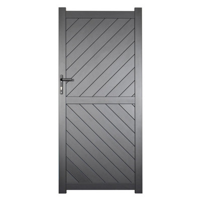 Aluminium Pedestrian Garden Gate 1000X1800mm Grey from B&Q