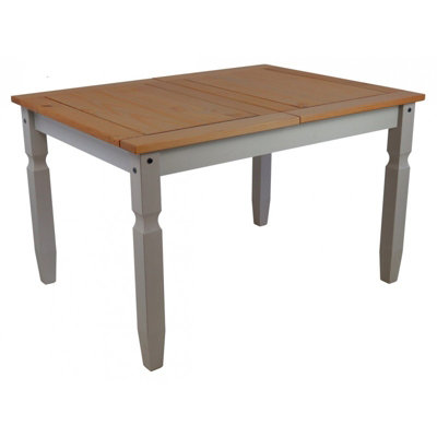 Mercers Furniture Corona Grey Wax 4'0" Dining Table Solid Wood Pine Wooden Kitchen With Mexican Styling from B&Q
