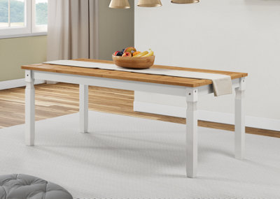 Mercers Furniture Corona White 6'0" Dining Table Solid Wood Mexican Pine Wooden Large Kitchen Painted from B&Q