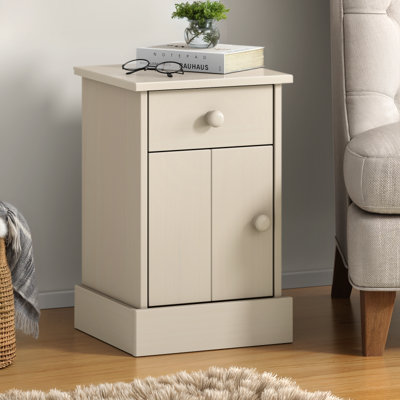 Mercers Furniture Farmhouse White 1 Door 1 Drawer Pot Cupboard Bedside Cabinet Table Solid Wood Pine Wooden from B&Q